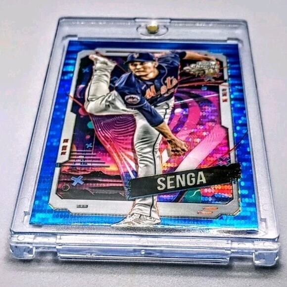 2024 Topps Cosmic Chrome - Kodai Senga #156 Blue Moon Refractor SP 79/99 - Picture 2 of 6